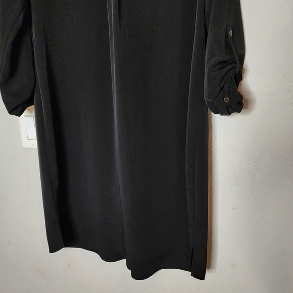 Motherhood maternity black roll tab button front shirt dress.  Size large. - Picture 7 of 16